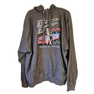 Betty Boop Racing Hoodie Queen of Speed Graphic Pullover Sweatshirt XL